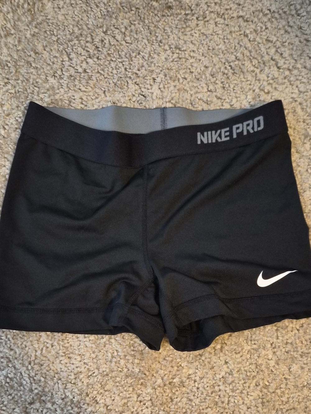 Nike Black Women's Training Compression Shorts with White Swoosh